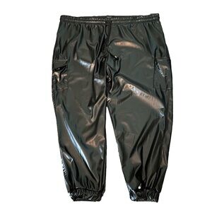 Black Pleather Jogger Pants Size 4X George
